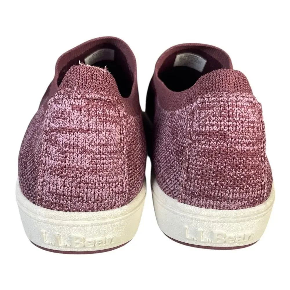 L.L. Bean Women’s Eco Bay Knit Mauve Slip On Sneakers Size-9M